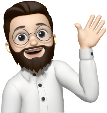 Apple memoji of man waving